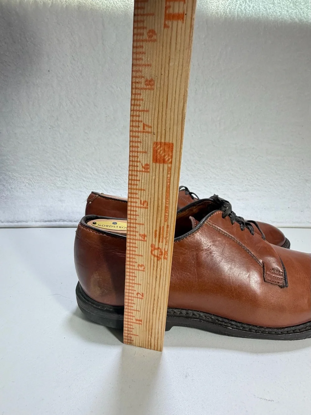 Allen Edmonds Men’s Brown Leather Plain Toe Derby Rubber Sole Shoes Size 10